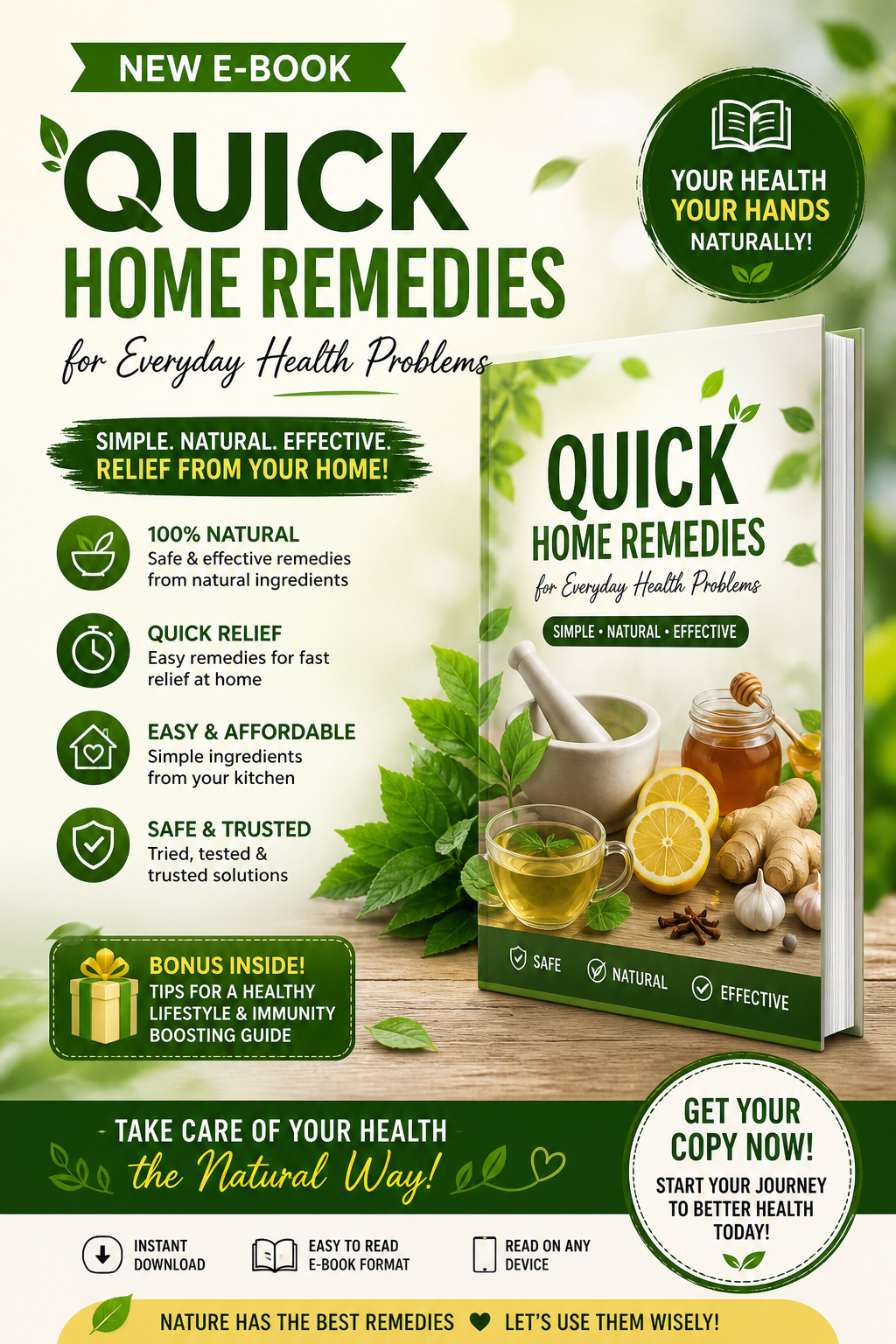 Quick Home Remedies for Everyday Health Problems cover